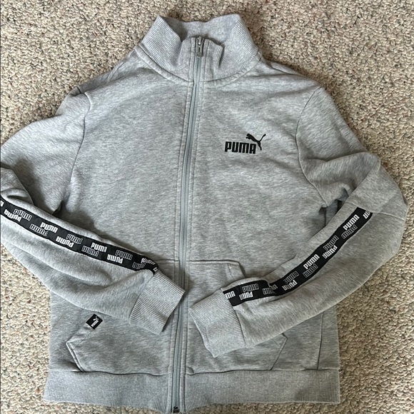 Puma Light Gray Power Tape Zip Sweatshirt Womens S - Picture 5 of 5